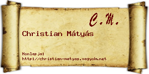 Christian Mátyás névjegykártya